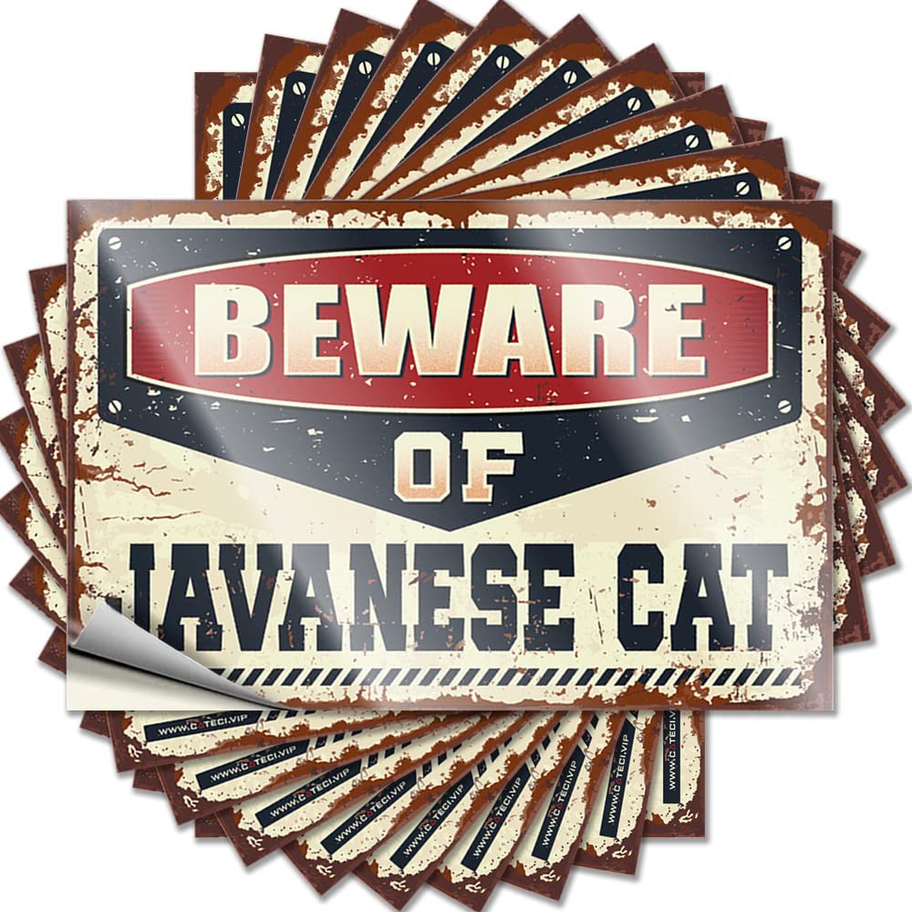 Beware of Javanese Cat Smiley Face At Home Decor - Tattoos Water Removable Vinyl Decal(12X18CM)