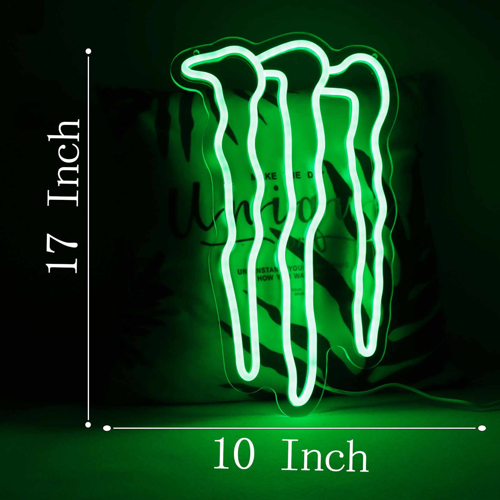 Green Monster Neon Signs Monster Claw Scratch Marks Neon Lights