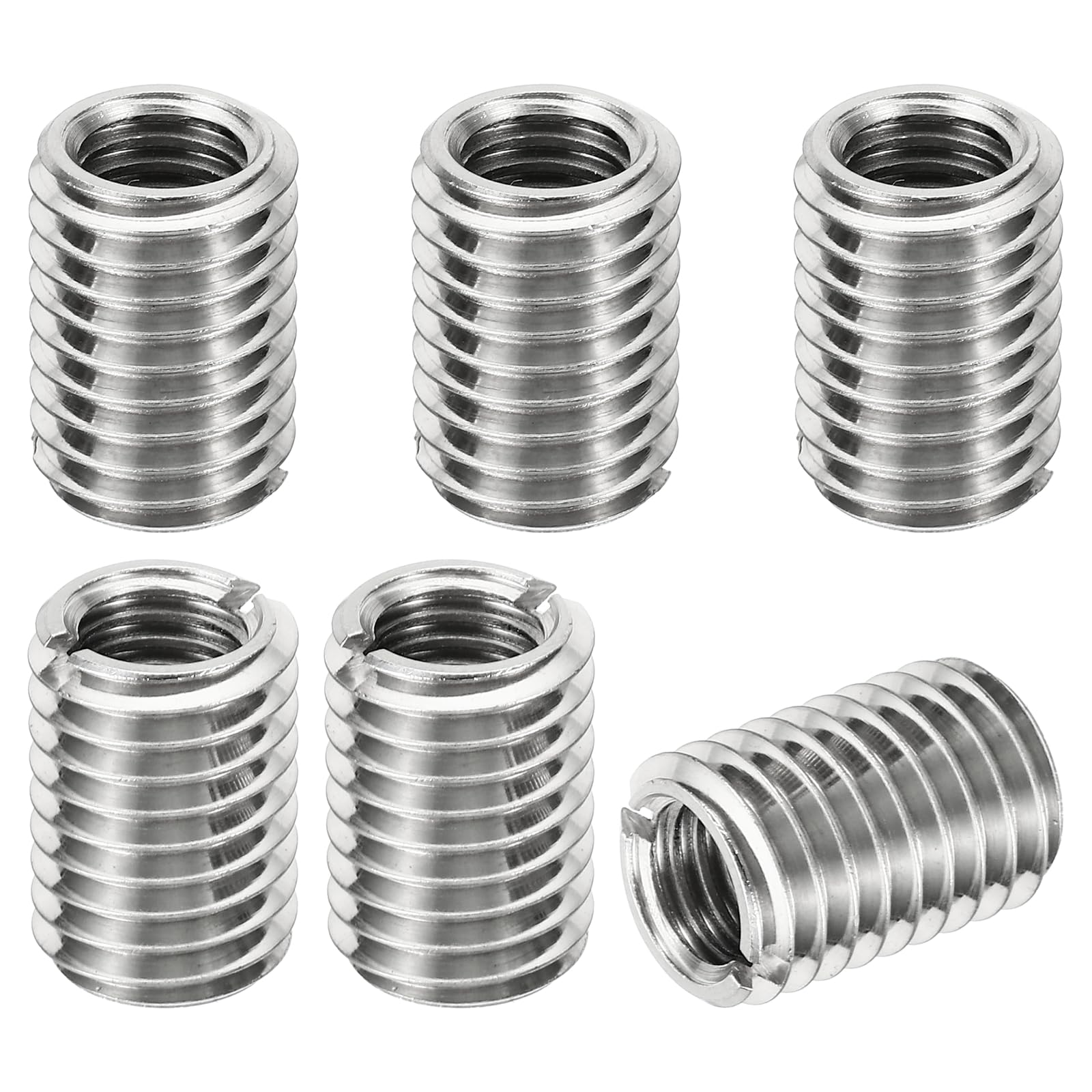 PATIKIL Rosca Adaptadores Manguito Reductora Tuerca, 6uds M14*2 Macho a M10*1.5 Hembra Reparación Inserto Tuerca Tornillo Reductor Conversión Inoxidable Acero Sujetador 20mm