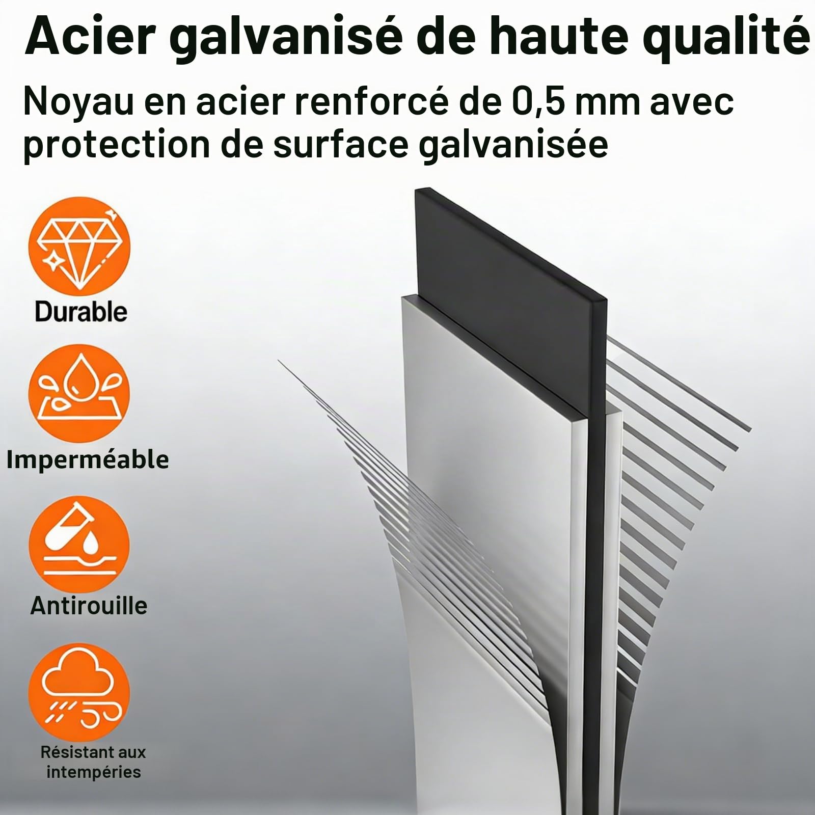 Potager Surélevé Métal 300x120x58cm, Lit de Jardin Fond Ouvert, Potager Surélevé Acier Galvanisé, Jardinière Extérieur Jardin Antirouille pour Culture Légumes Fleurs Herbes Aromatiques, Noir