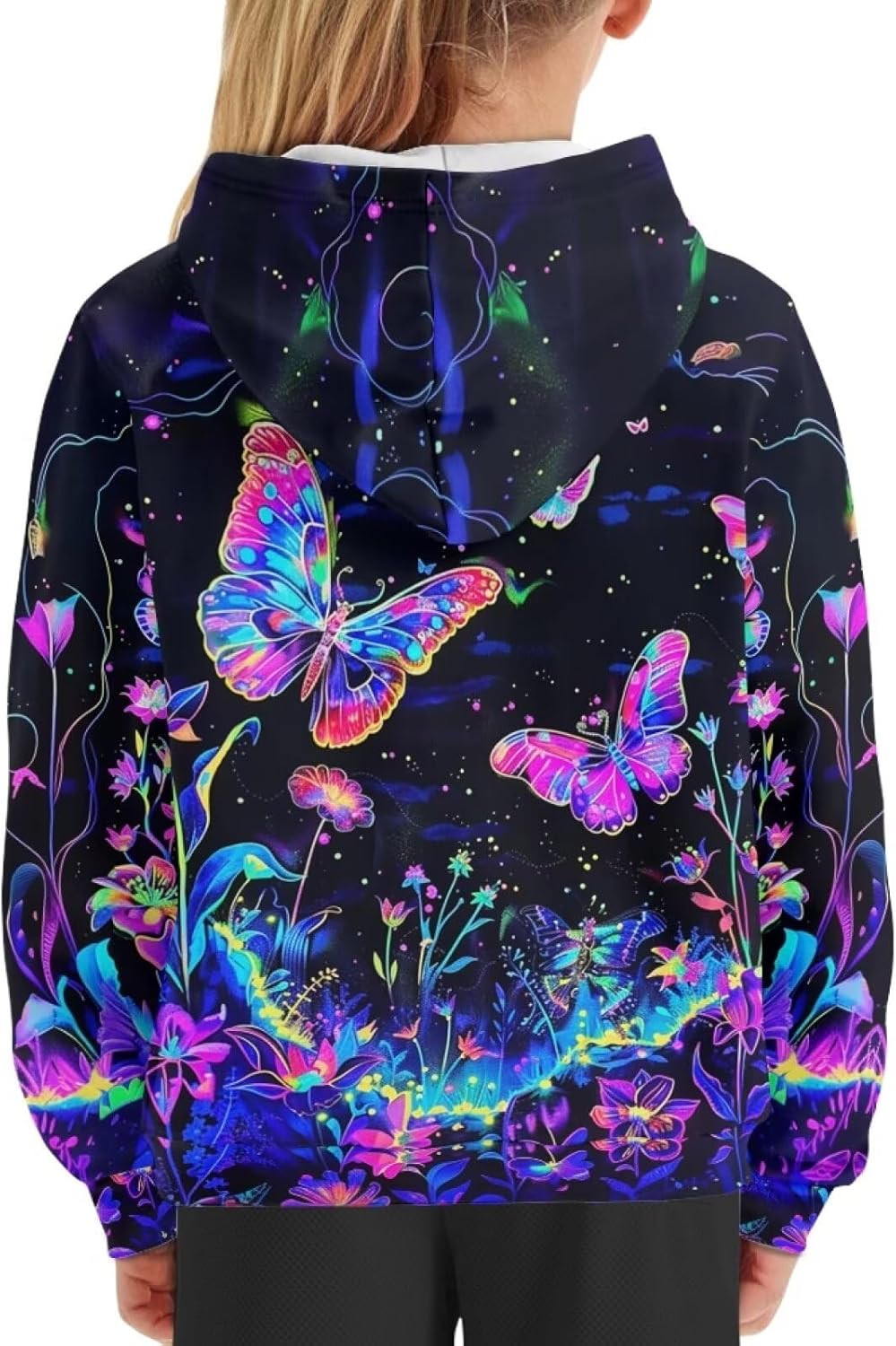 Upetstory Hoodies for Girls Boys Kids Long Sleeve Hooded Sweatshirt with Pockets Casual Pullover Tops S-XL