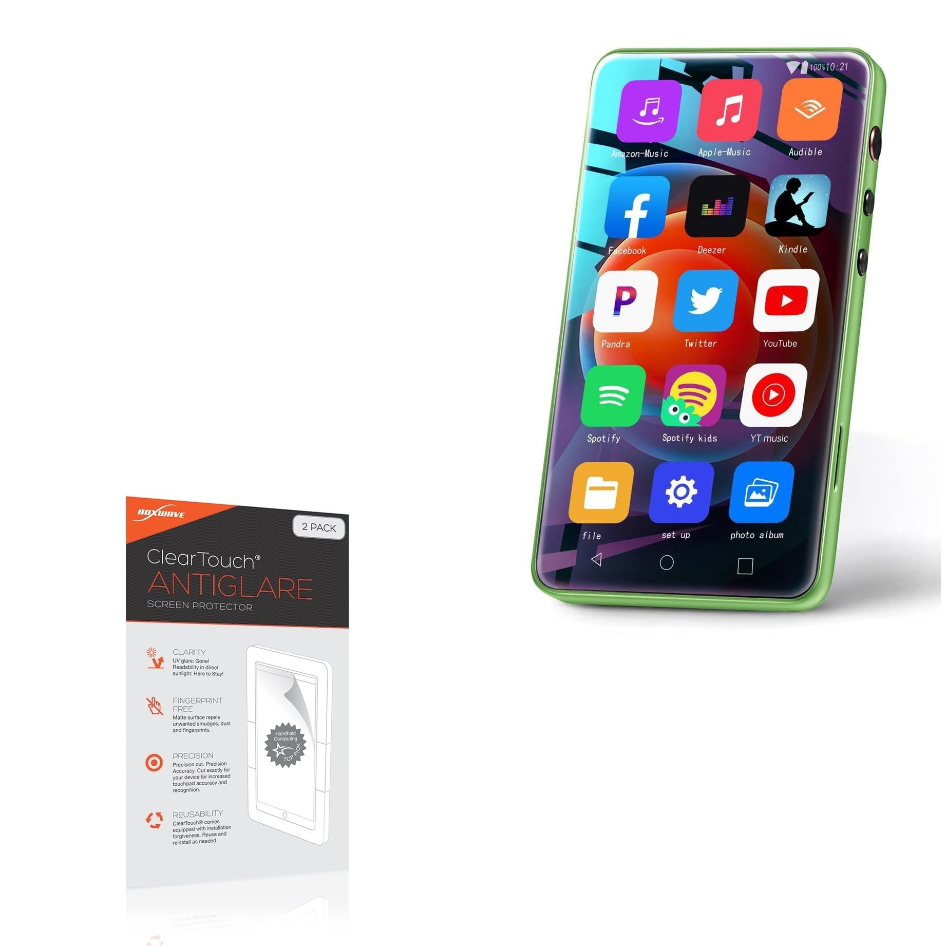 BoxWave Screen Protector Compatible with MYMAHDI MP3 Player (4 in) - ClearTouch Anti-Glare (2-Pack), Anti-Fingerprint Matte Film Skin