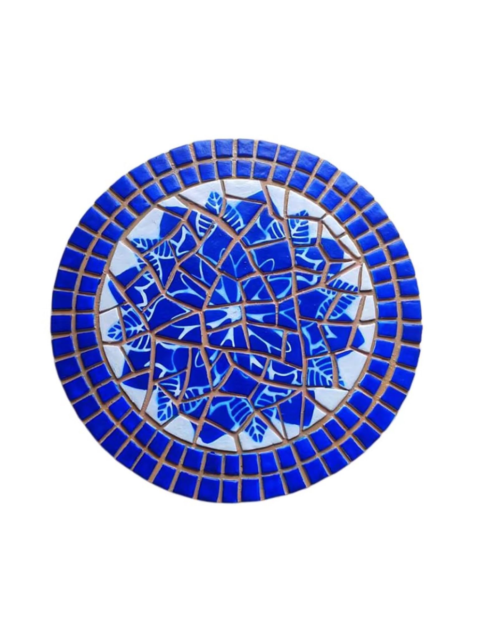 Lot de Pas Japonais pour Jardin Dalles Extérieures Décoratives et Antidérapantes Gravier ou Terre Résistant aux Intempéries et Installation Facile(Blue-A-39 cm/15.4 inches)