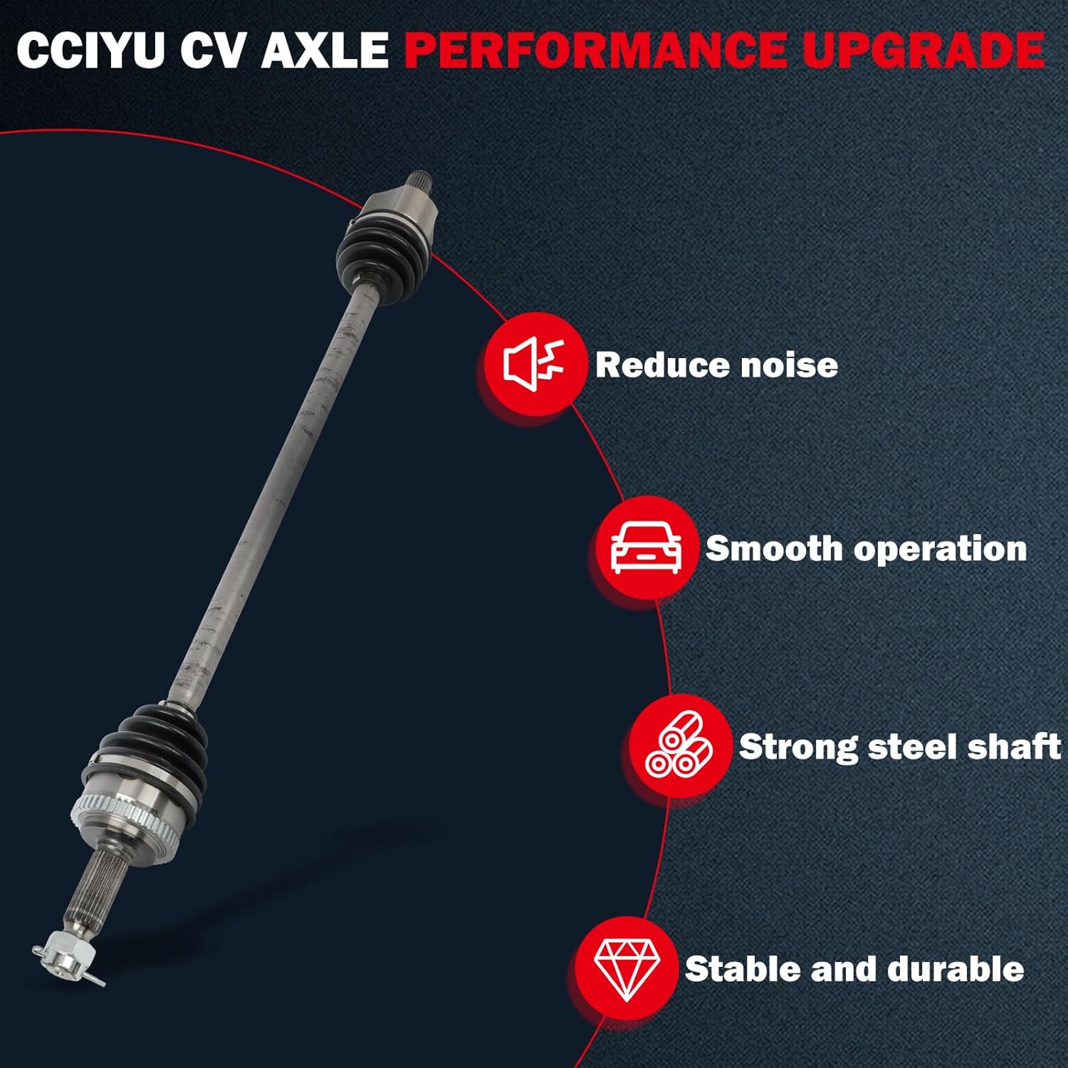 cciyu 66-3524 CV Axle Shaft Assembly Fit 2007-2012 for Hyundai Elantra 2.0L,2010 for Kia Forte 2.0L Front Right Passenger Side FWD