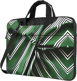 Colorida nota musical impresa portátil bolsa para las mujeres, 15.6 pulgadas bolsa de mano de la computadora de negocios de la oficina bolso de hombro, Rayas verdes clásicas, 15.6 inch
