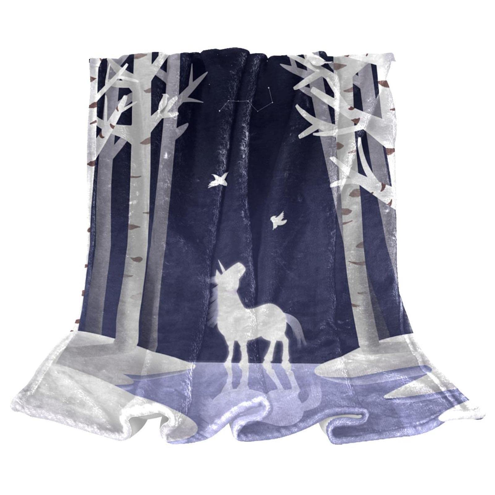 Couverture polaire licorne et constellation pour lit et canapé