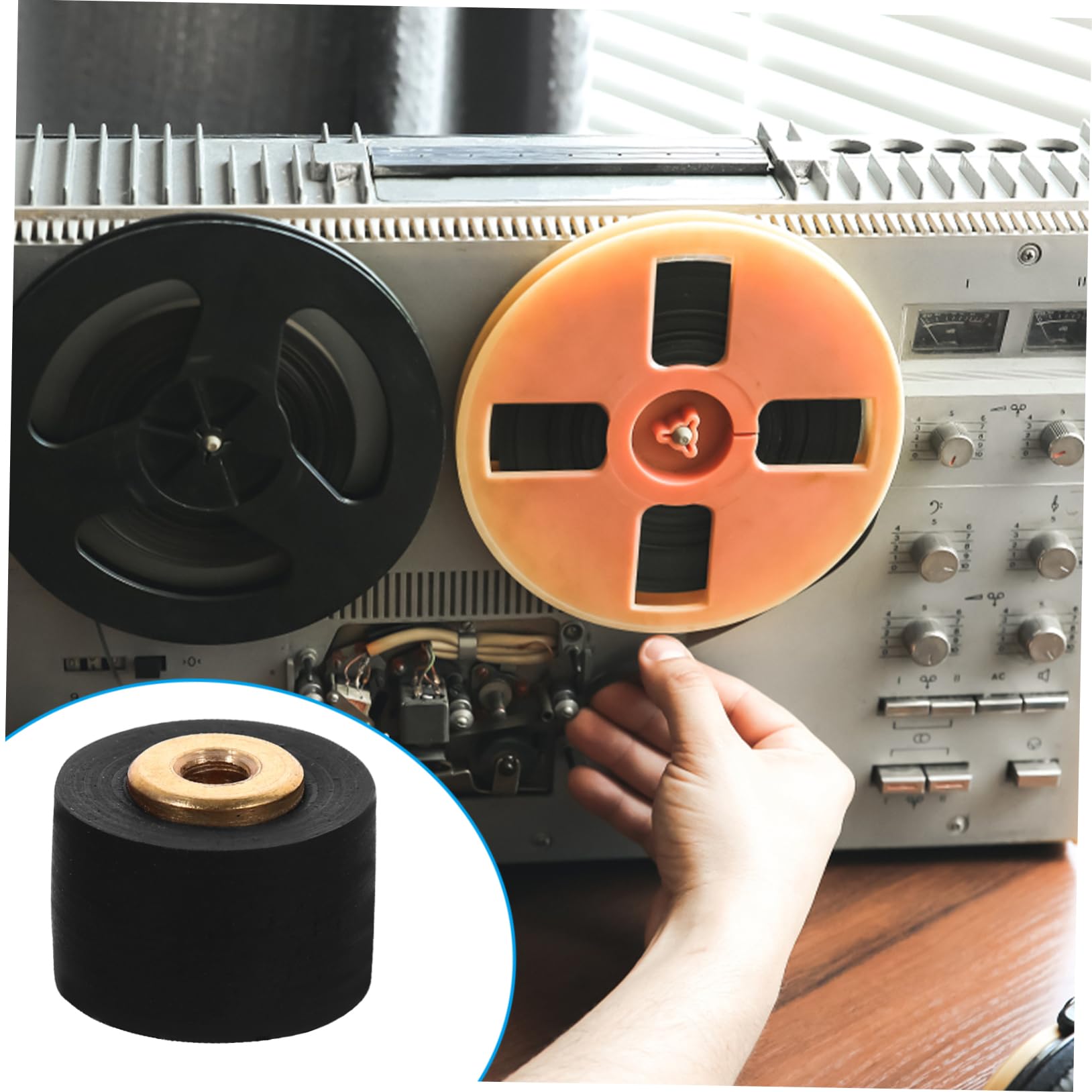 FAVOMOTO 2 Pieces Pressure Roller For Drag Roller For Recorders Pressure Roller Repair Disc Radio Supplies Rubber Cassette Player Repair