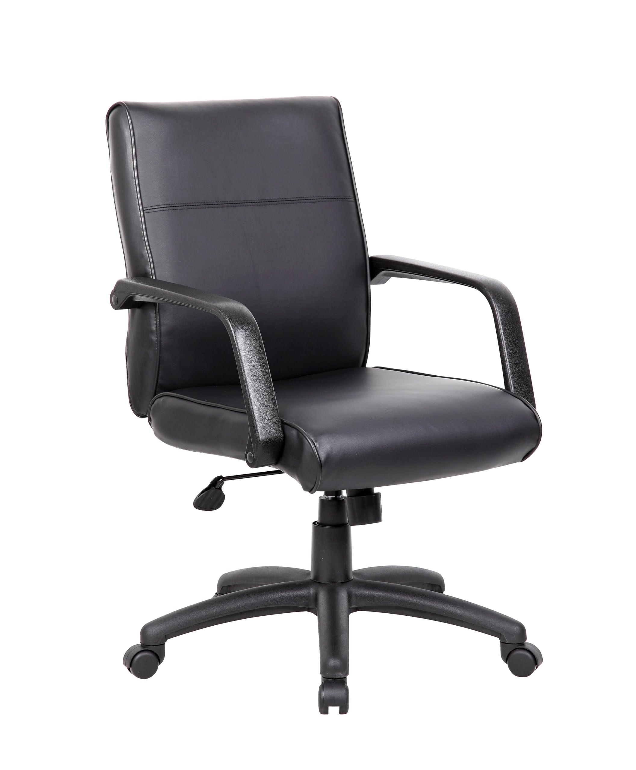 Boss Office Products Mid Back Executive LeatherPlus Chair in Black