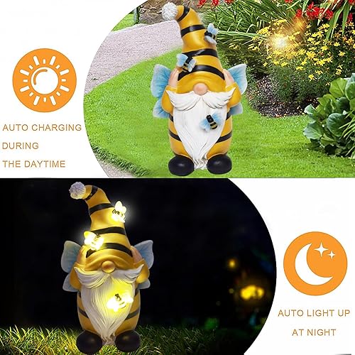 Miniatura 5 de Gnomos solares para decoración de jardín para exteriores, gnomos de jardín para decoración al aire libre para patio, césped, gnomos regalos para