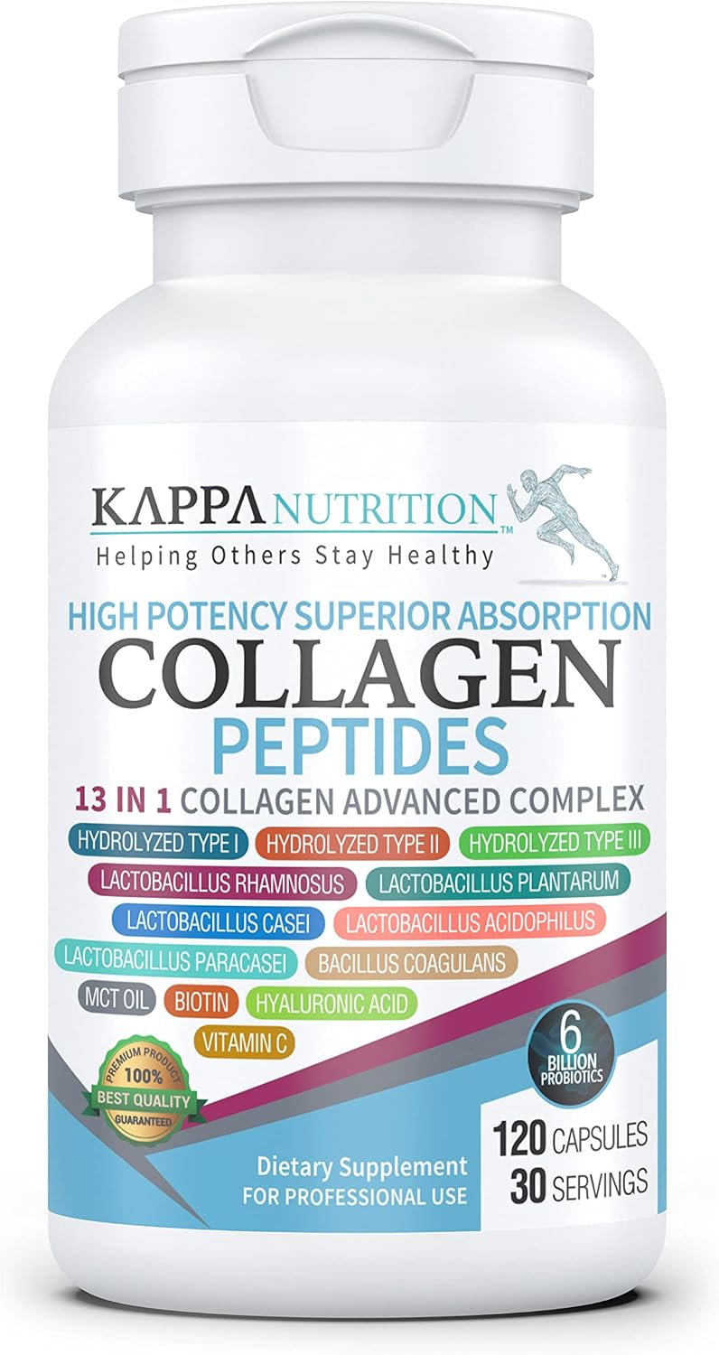 Collagen Powder vs Pills: Which is Better? 7 Kappa Nutrition Collagen Type I, II, III, 6 Billion Probiotics Acid
