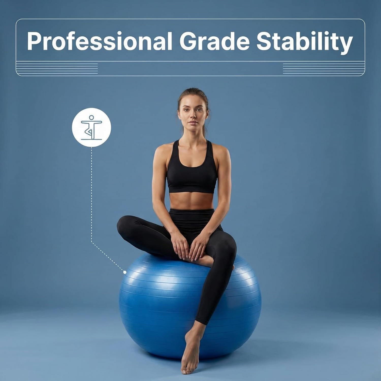 40 Inch Extra Large Blue Exercise Yoga Ball,Non-Toxic Eco-Friendly PVC Fitness Ball,Horse Ball Toy, Office Chair Alternative, Pregnancy Ball for Women,Improves Core Stability and Flexibility