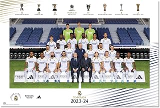 Grupo Erik: Póster Real Madrid | Póster Futbolistas 2023/2024, 61cm x 91,5cm, Papel Brillo y Enmarcado