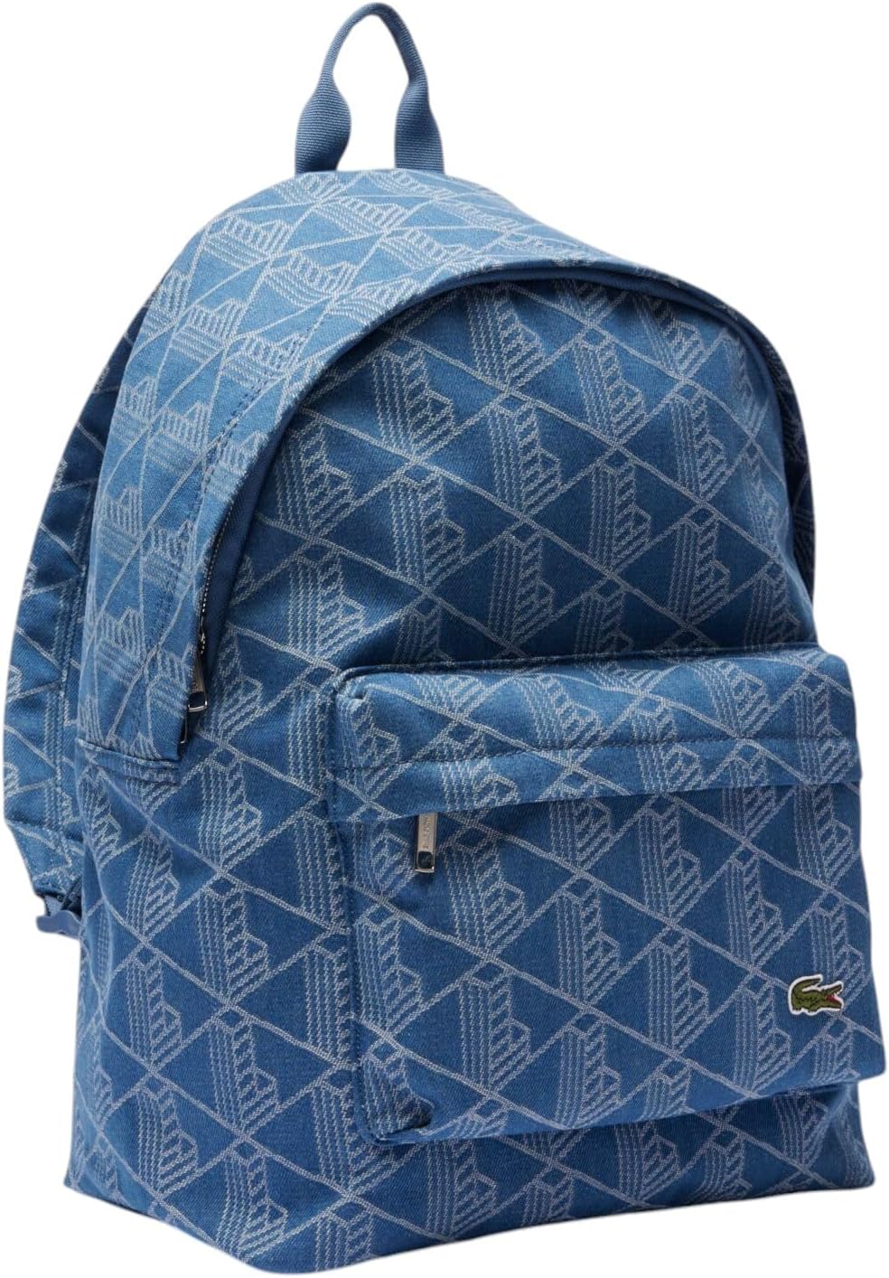 Lacoste Unisex Denim Monogram Backpack, Mono Jacquard Denim, One Size - Image 2