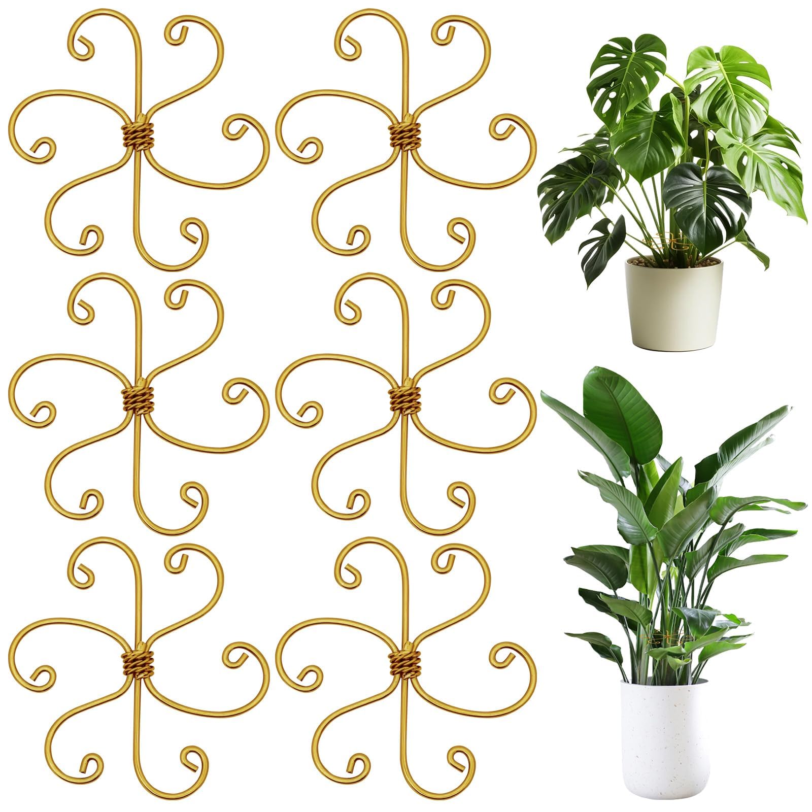 6Pcs Plant Stem Support, Plant Support Stakes Supplies for Indoor Plants, Plant Supports Monstera Plant Stem Support, Mons...