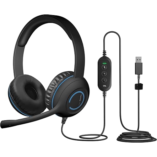 Cyber Acoustics AC-5008 USB-A Headset with in-Line Volume Control, 10 Pack