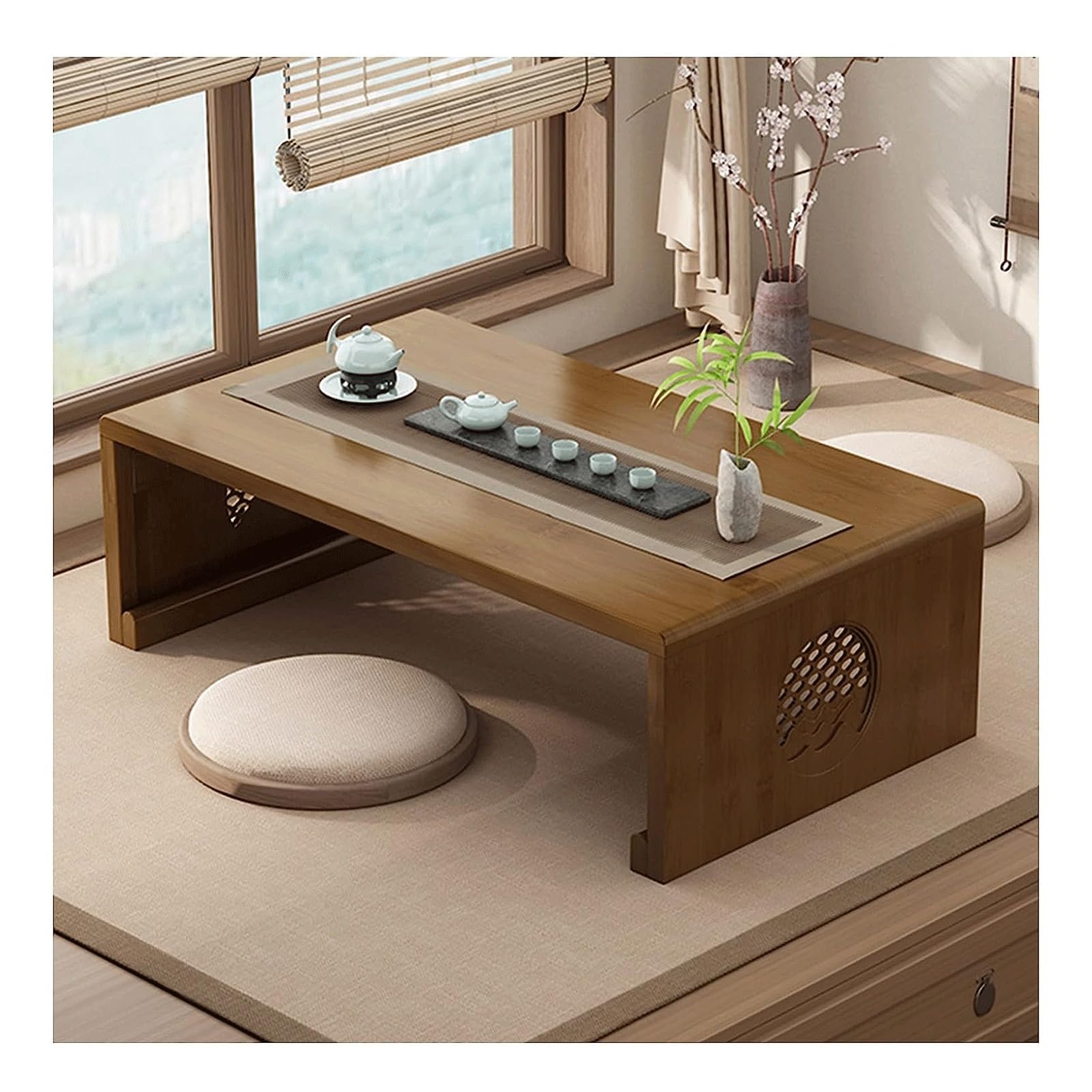 Meuble d'appoint Gain de Place - Table Basse Pliante Japonaise pour Salon
