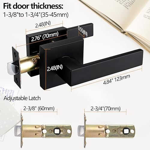 Miniatura 3 de NEWBANG Manija de palanca de puerta sólida con acabado negro mate