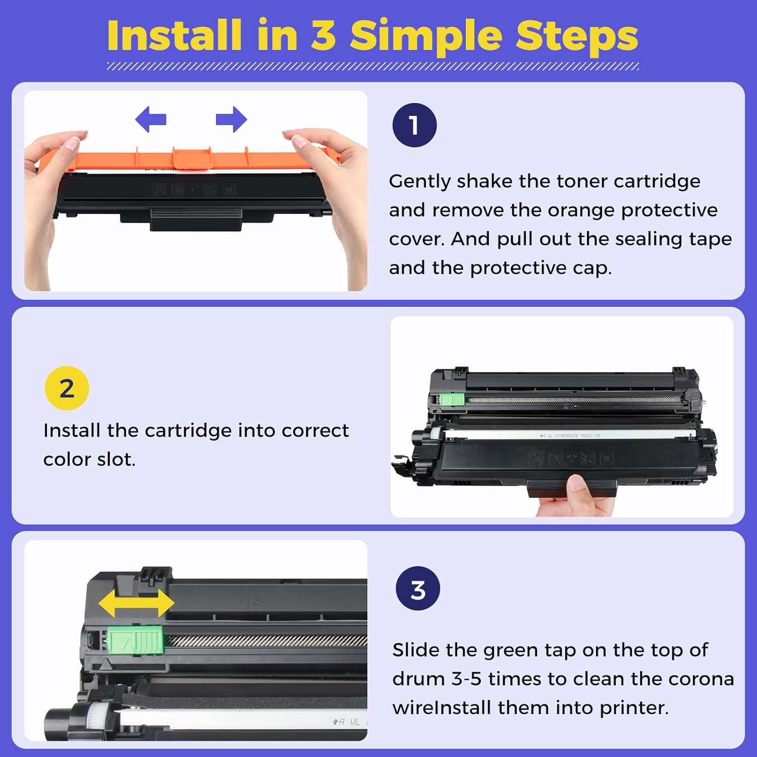 TN227 TN-227BK/C/M/Y High Yield Toner Cartridge 4 Pack Compatible TN-227 TN223BK/C/M/Y Replacement for Brother TN 227 TN223 for MFC-L3770CDW HL-L3290CDW HL-L3270CDW HL-L3210CW MFC-L3750CDW Printer