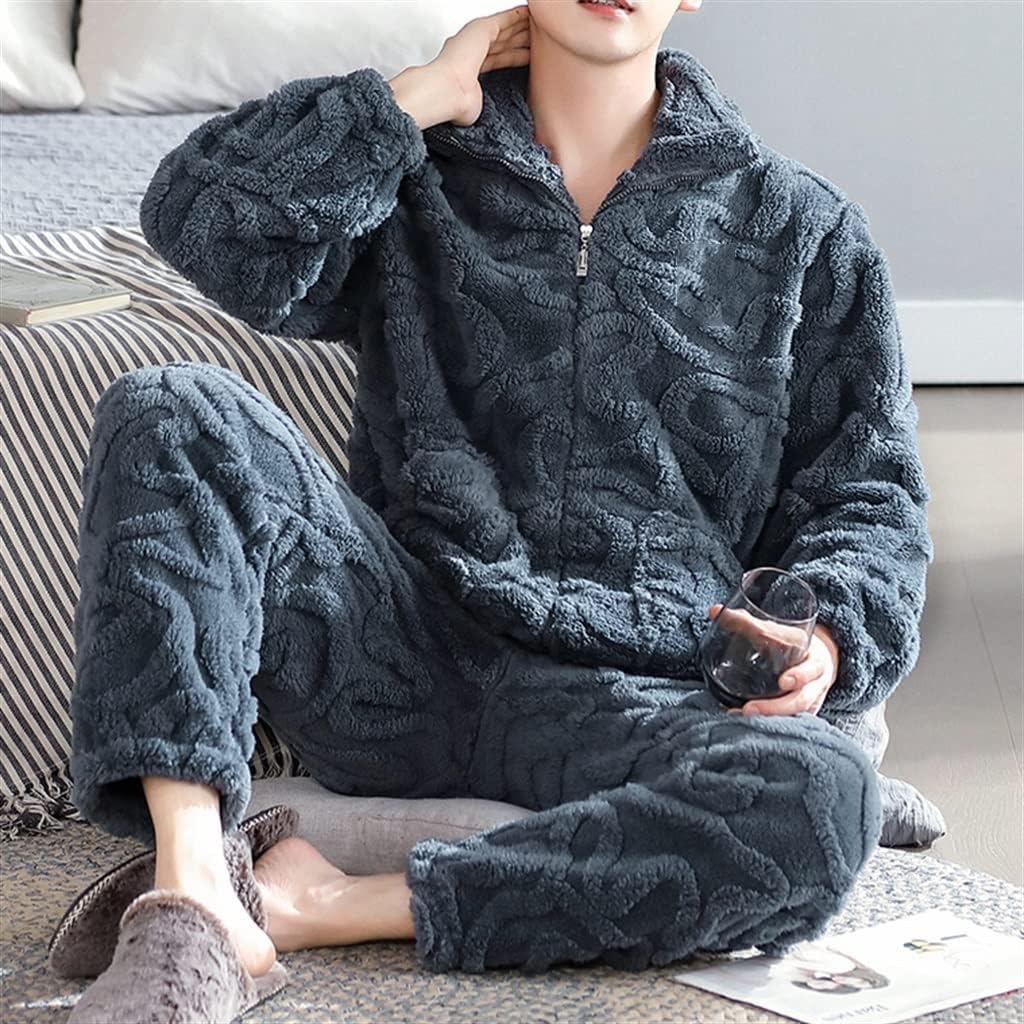 Men's Winter Coral Fleece Thickened and Autumn and Flannel Homewear