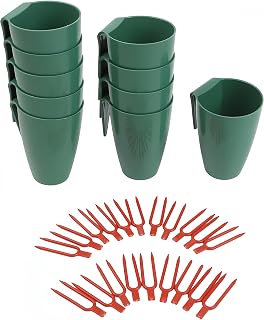 Strawberry Propagation Cups with 20/50 Runner Forks Breathable Nursery Pots for Root Rot, Food Grade Greenhouse Seedling Cups for Garden Greenhouse Balcony (S(10pcs Set))