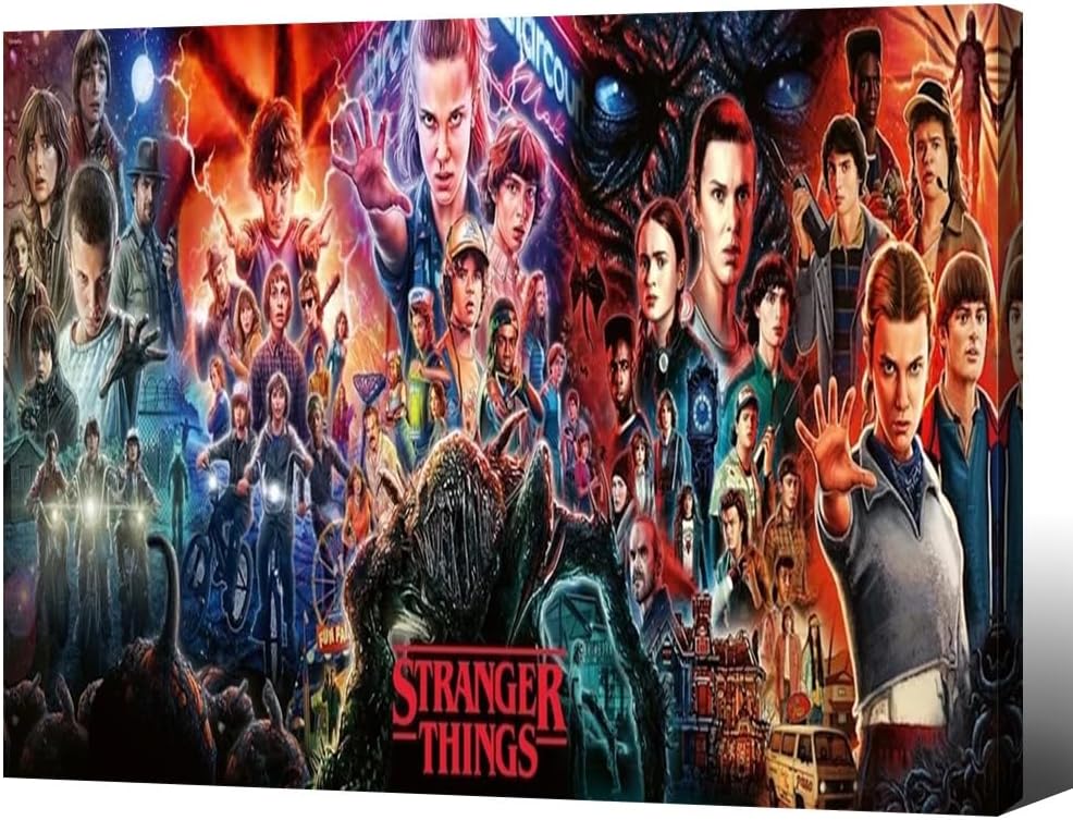 Framed Stranger Things Season 5 poster For Fans Kids room Bedroom wall Decor -Movie Stranger Things Posters Canvas Prints Picture For Teen Boy girls Gifts