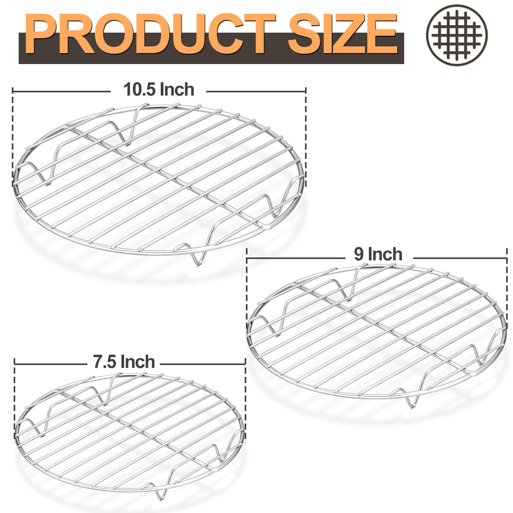 P&P CHEF Round Cooling Rack - Stainless Steel -2