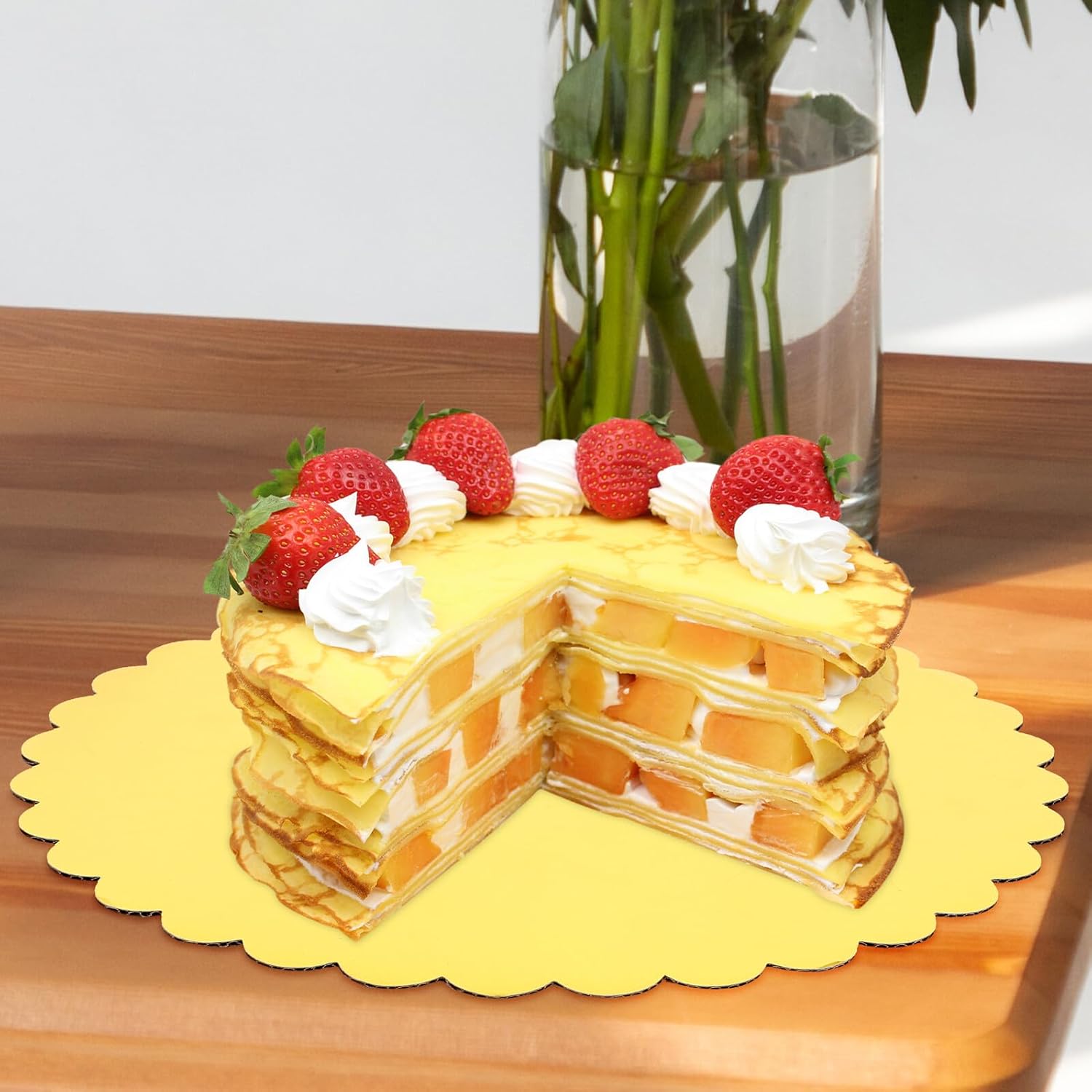 MAGICLULU 30pcs round Cake Boards Set Disposable Gold Paper Cake Base Circles 8 10 12 Inch Party Trays for Decorating and Mousse Desserts