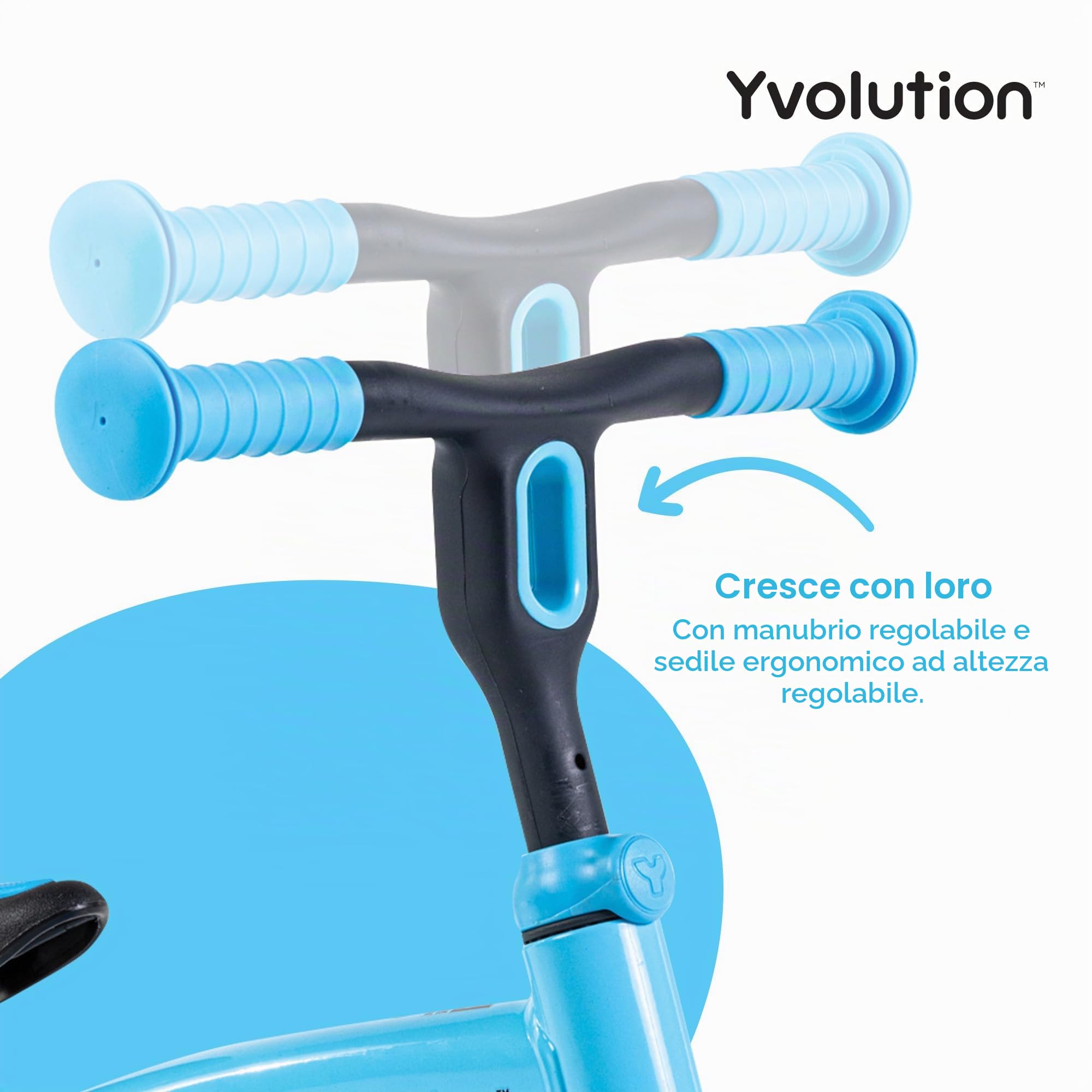 Yvolution Y Velo - Bicicletta senza pedali per bambini, con ruote da 22,9 cm, senza pedale, per apprendimento precoce, con 3 ruote regolabili, regalo per bambini di 18 mesi, 2, 3, 4, 5 anni
