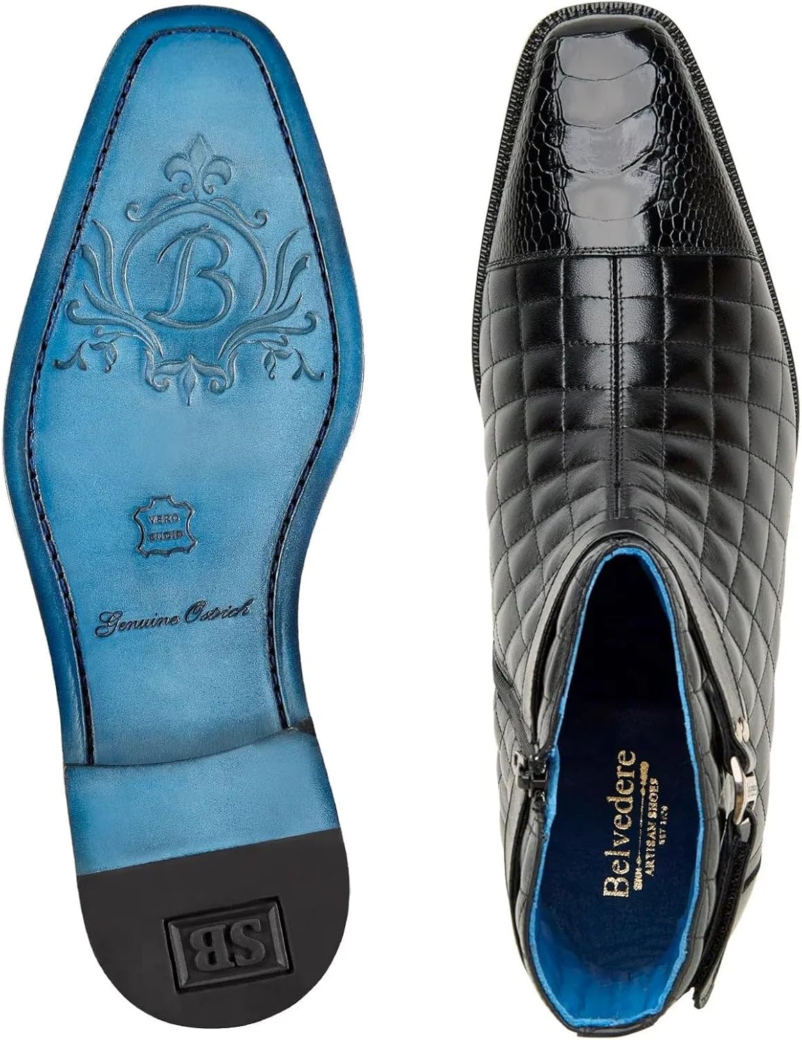 Libero Quilted Leather Ostrich Boot by Belvedere