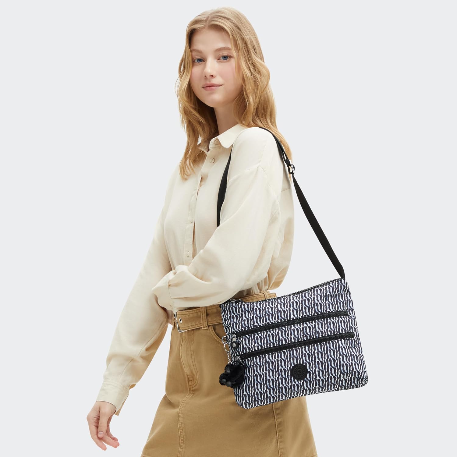 Kipling womens Women’s Alvar Crossbody Bag, Super Light, Durable Messenger Bag, Nylon Shoulder Bag