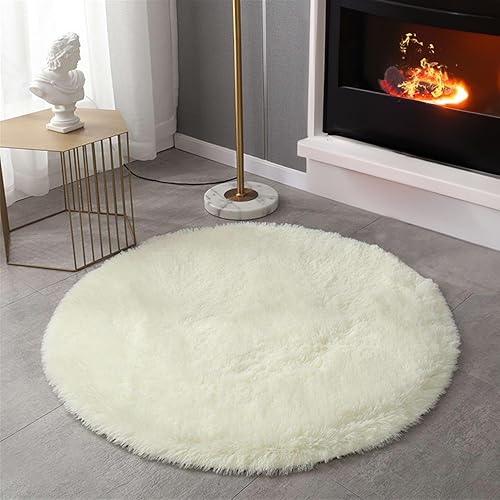 Miniatura 7 de SK Studio Alfombras redondas para dormitorio, suaves y esponjosas, antideslizantes, grandes para sala de estar, dormitorio, habitación de los niños,