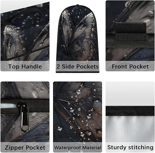 Miniatura 4 de Cubierta antipolvo para máquina de café con diseño de mariposa para cafetera, cubierta antipolvo, impermeable, fácil de limpiar, varios bolsillos