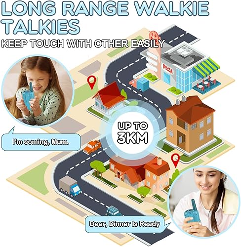 Miniatura 5 de Selieve Walkie Talkies para niños, juguete recargable para niños de 3, 4, 5, 6, 7, 8 años, Walkie Talkies de largo alcance con 22 canales para