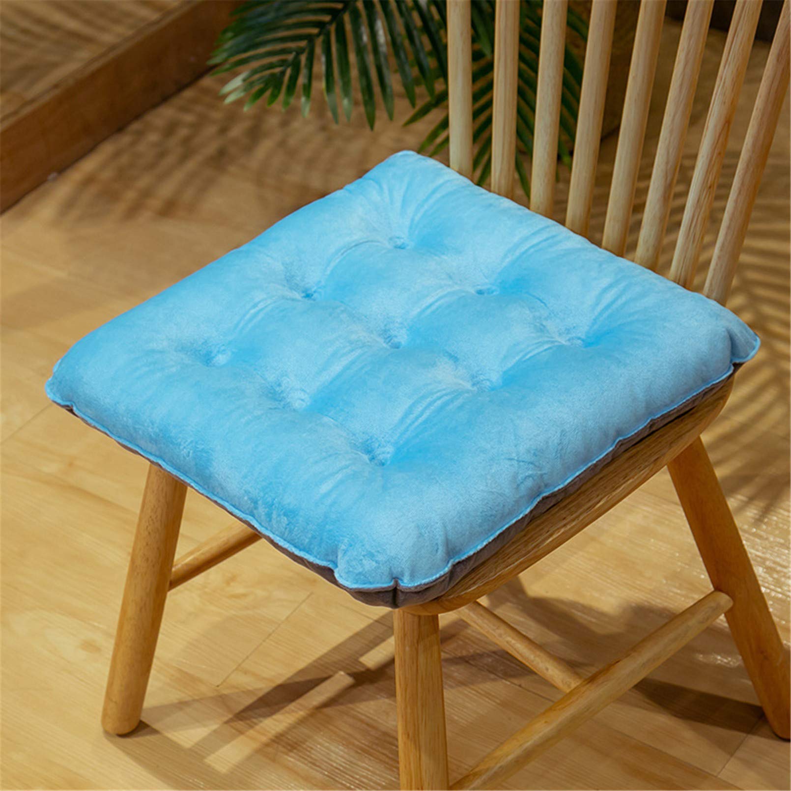 Coussins de chaise bleu lot de 2 en velours cristal lavable pour salle à manger