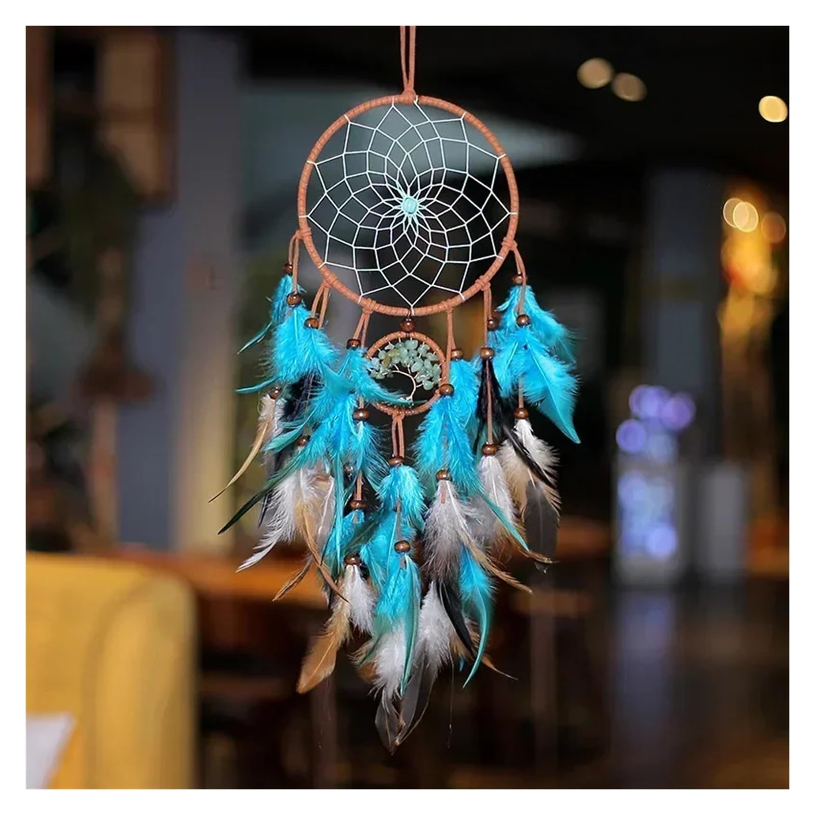 Dream Catcher Dream Catchers 5 Ring Retro Manual Home Decoration Natural Stone Dreamcatcher Wall Ornaments