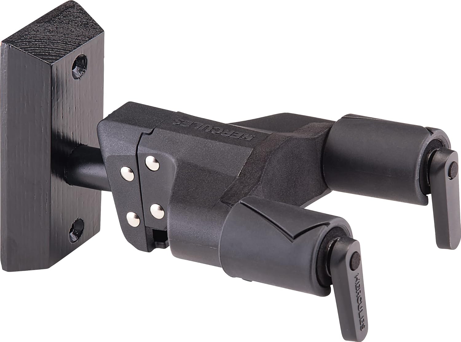 Hercules GSP38WBK PLUS Guitar Wall Hanger with Black Wooden Base & Upgraded AGS