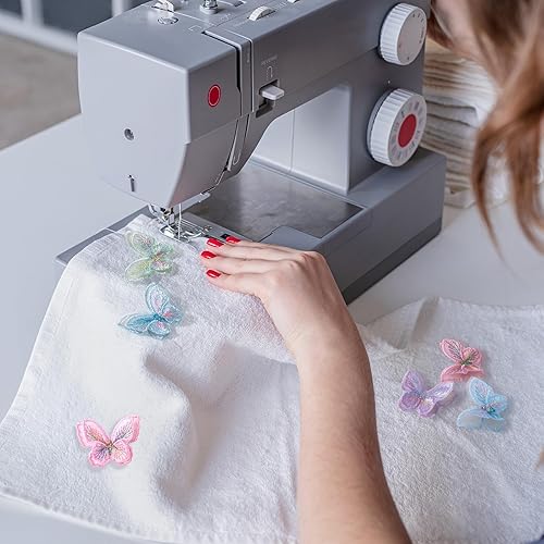 Miniatura 28 de Parches de encaje de mariposa de doble capa, apliques de organza de doble capa, bordados decorativos para boda, vestido de novia, ropa, jeans, 9