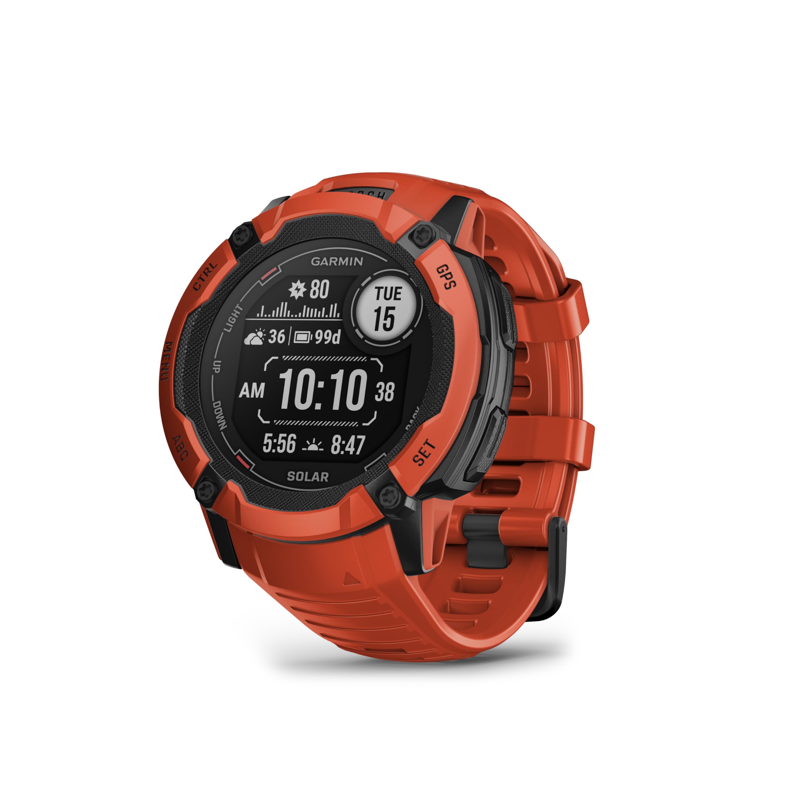 Garmin Instinct 2X Solar 2,79 cm (1.1") MIP 50 mm Numérique 176 x 176 pixels Écran tactile Rouge GPS (satellite)