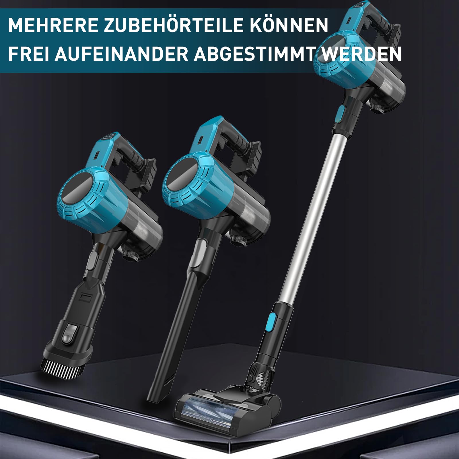 Akumulatorowy odkurzacz do liści z akumulatorem 11000 mAh, 45000 Pa/550 W, bezprzewodowy odkurzacz do liści ze szczotką zapobiegającą plątaniu się do dywanów, twardych podłóg i sierści