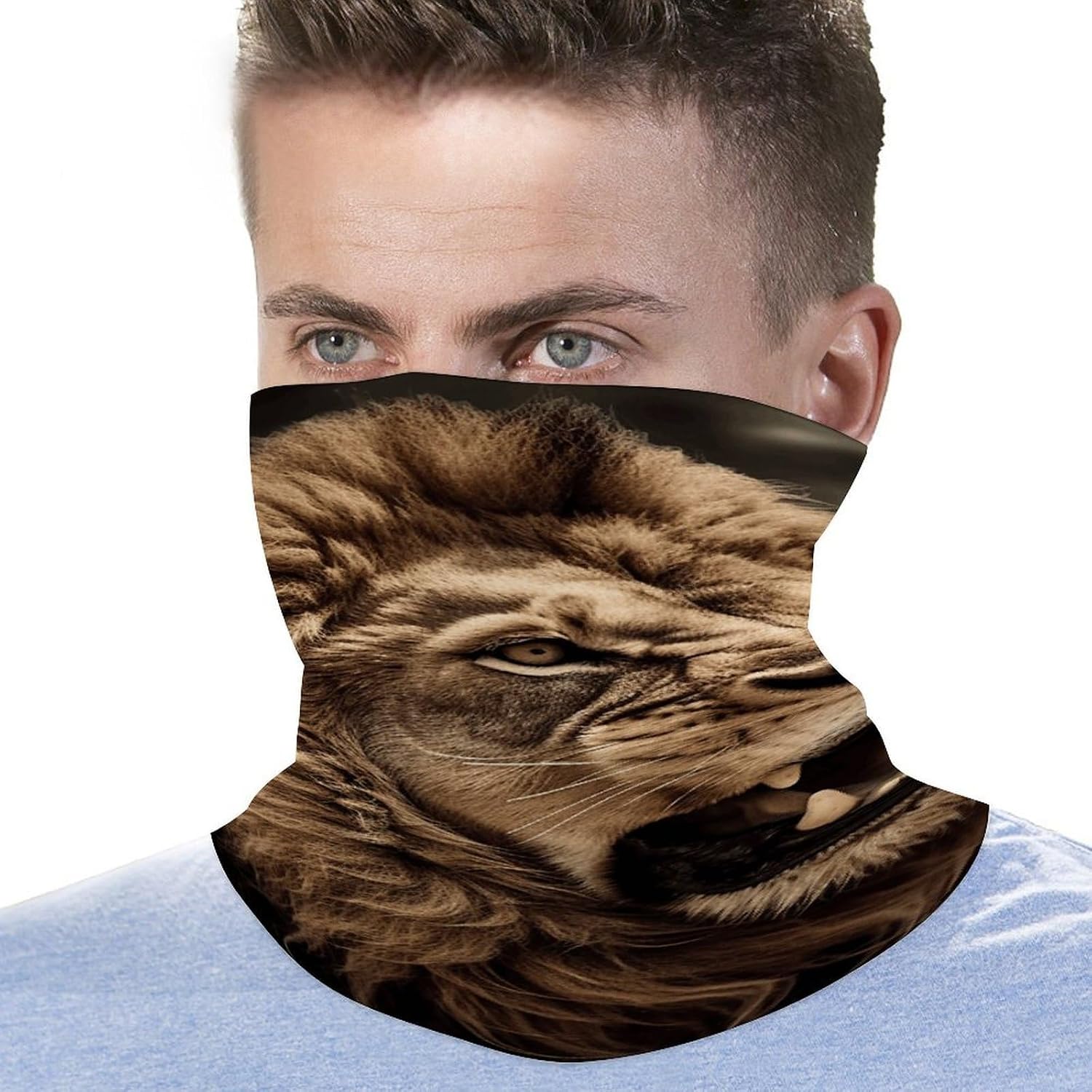 Angry Lion Cooling Neck Gaiter UV Protection Balaclava Bandana Breathable Face Mask Scarf Headwear