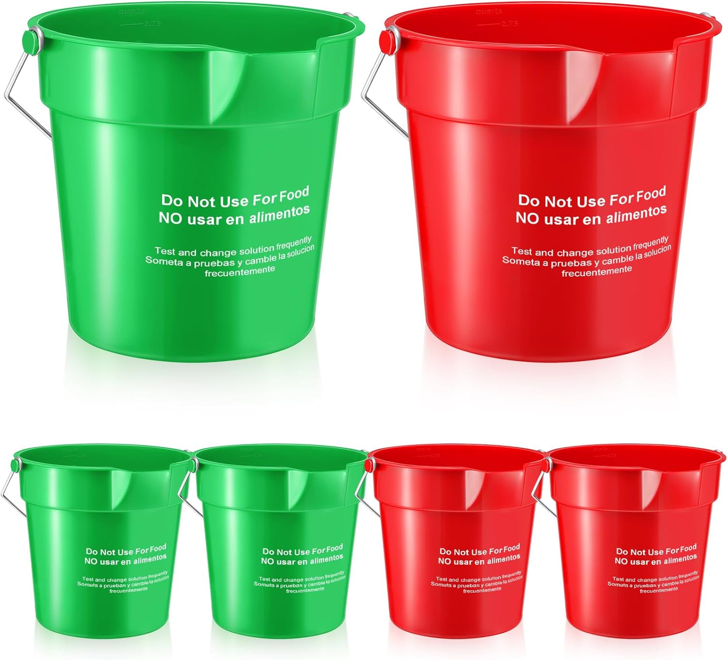 Tioncy 6 Pcs Cleaning Buckets Bulk 3 Quart Small Round