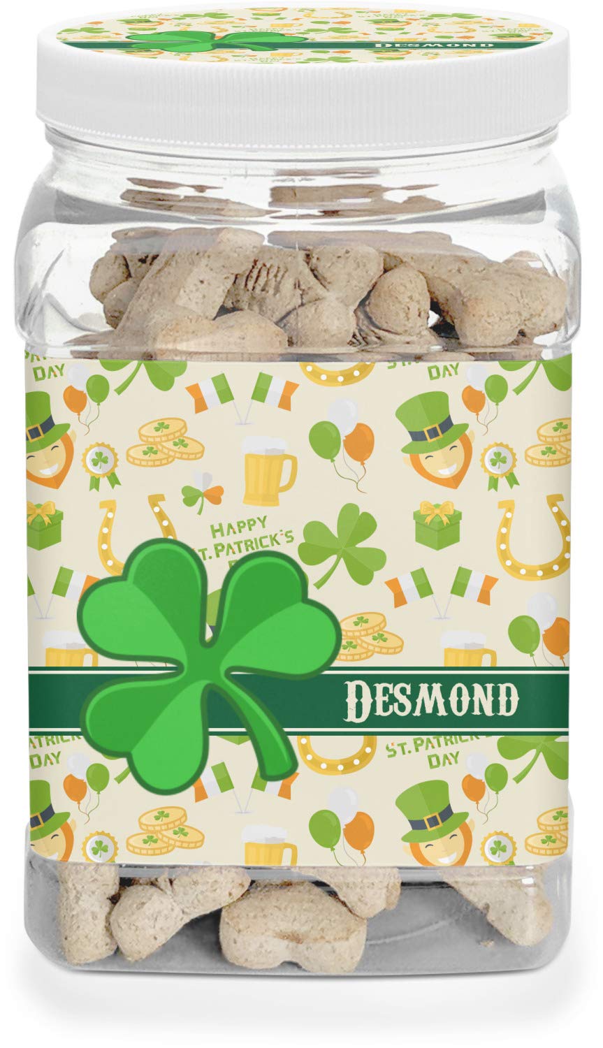 YouCustomizeIt Personalized St. Patrick's Day Dog Treat Jar