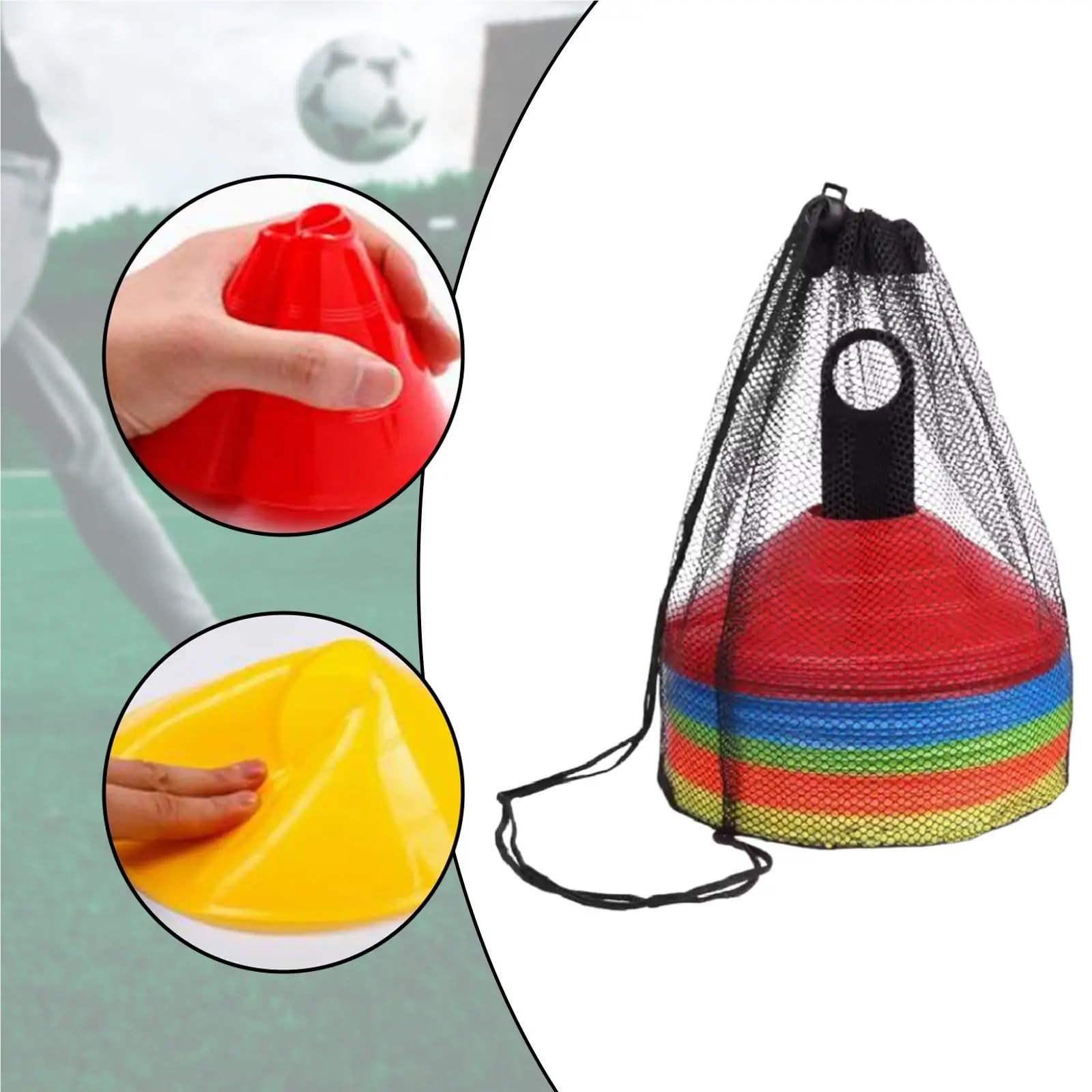 Conos para Entrenamiento Deportivo, Conos de Entrenamiento Deportivo 30 Uds. Agilidad for fútbol Correr Patinaje Baloncesto Interior al Aire Libre