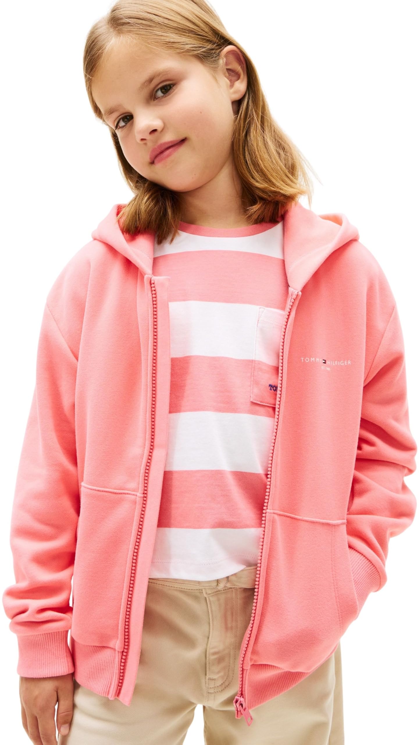 Tommy Hilfiger Mini Corp Zip Through Hoodie Ks0ks00726 Felpe Unisex - Bambini e Ragazzi (Pacco da 1)