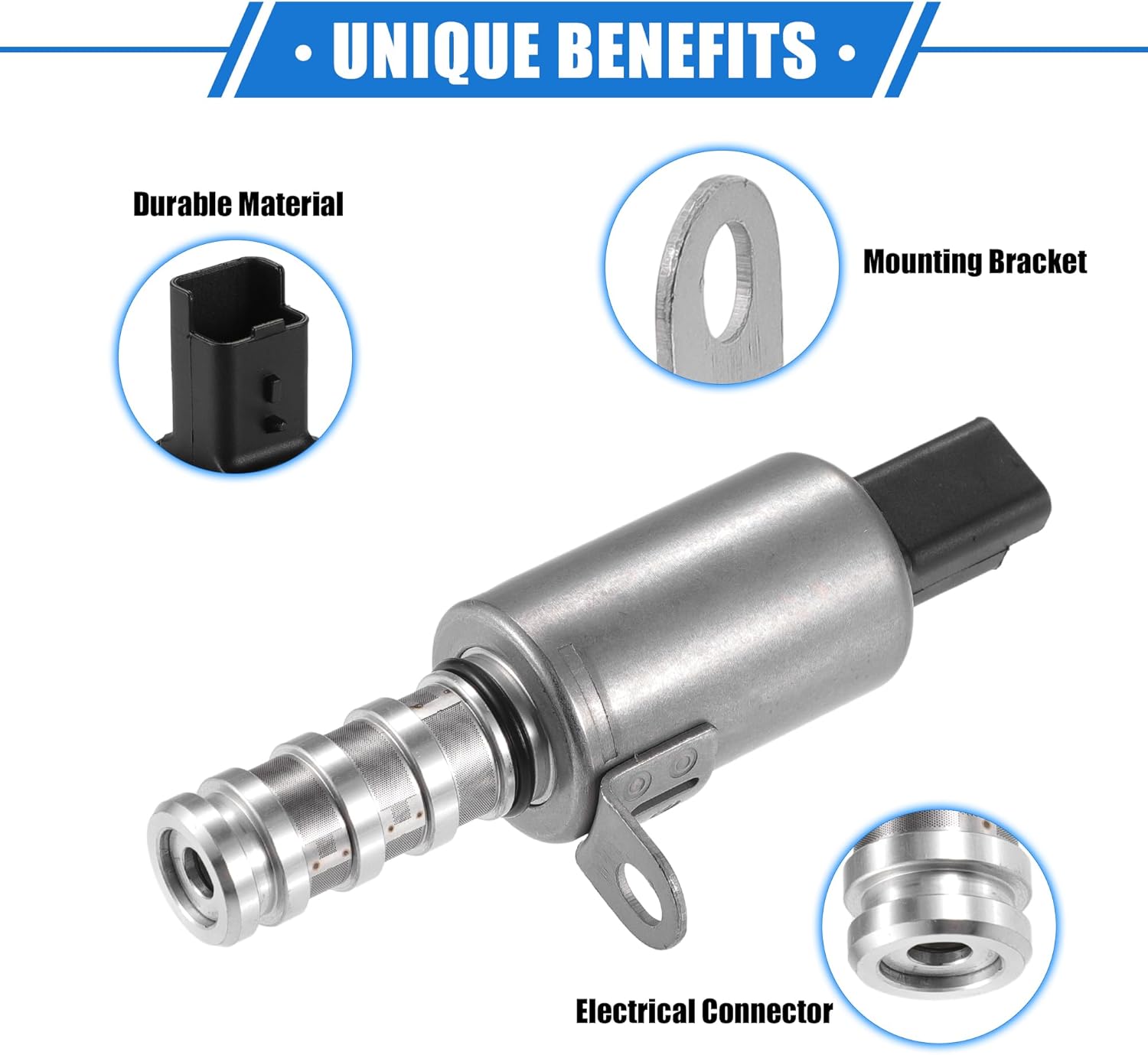 2 Pcs Oil Control Variable Valve Timing VVT Solenoid Compatible for Mini Cooper 2002-2015, Durable Metal Silver Tone Black Oil Control VVT Valve