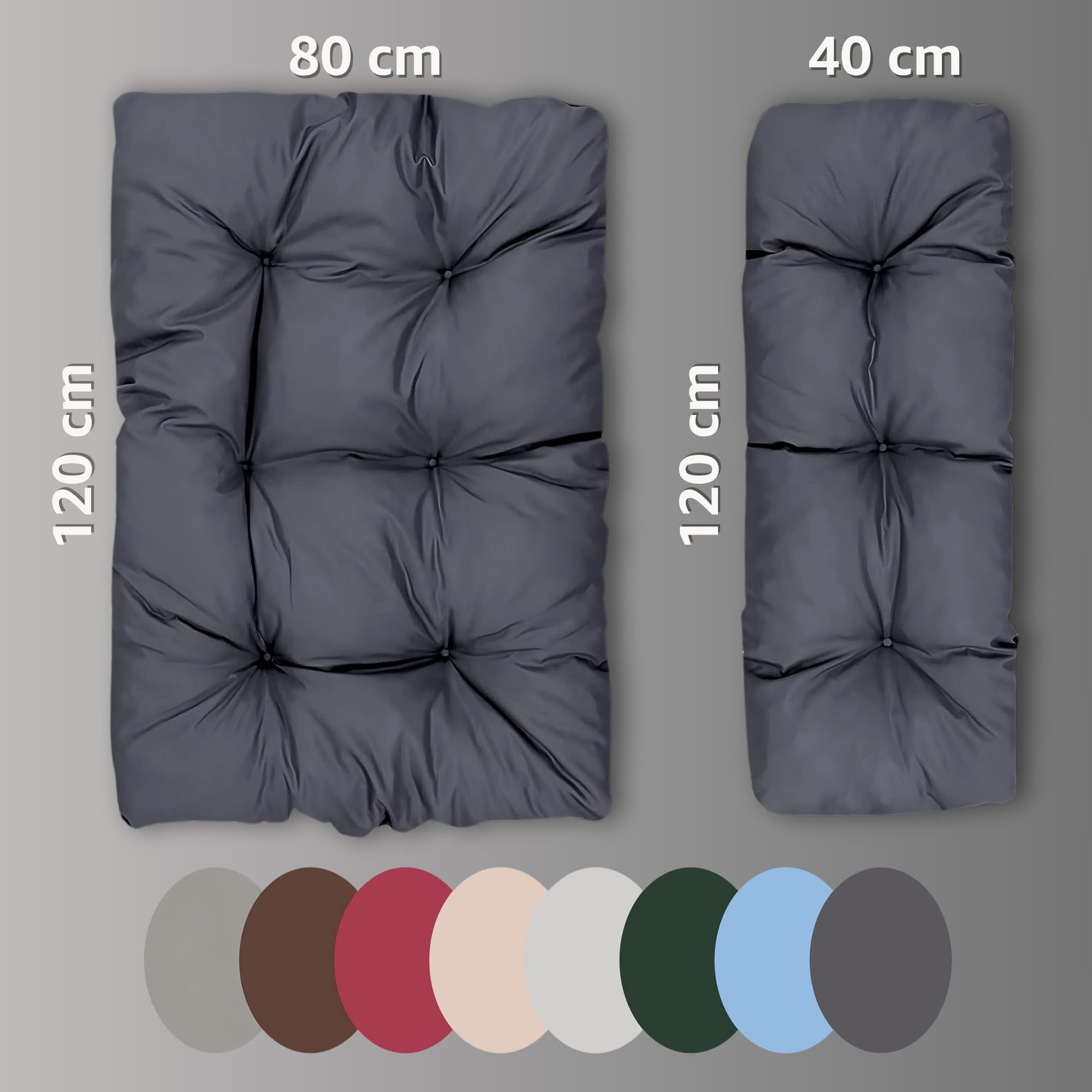 Amazinggirl Palettenkissen Outdoor Kissen 2er-Set Palettenkissen - Auflagen für Paletten Europaletten Palettensofa und Palettenmöbel Palettenpolster Outdoorkissen Gartenkissen Braun