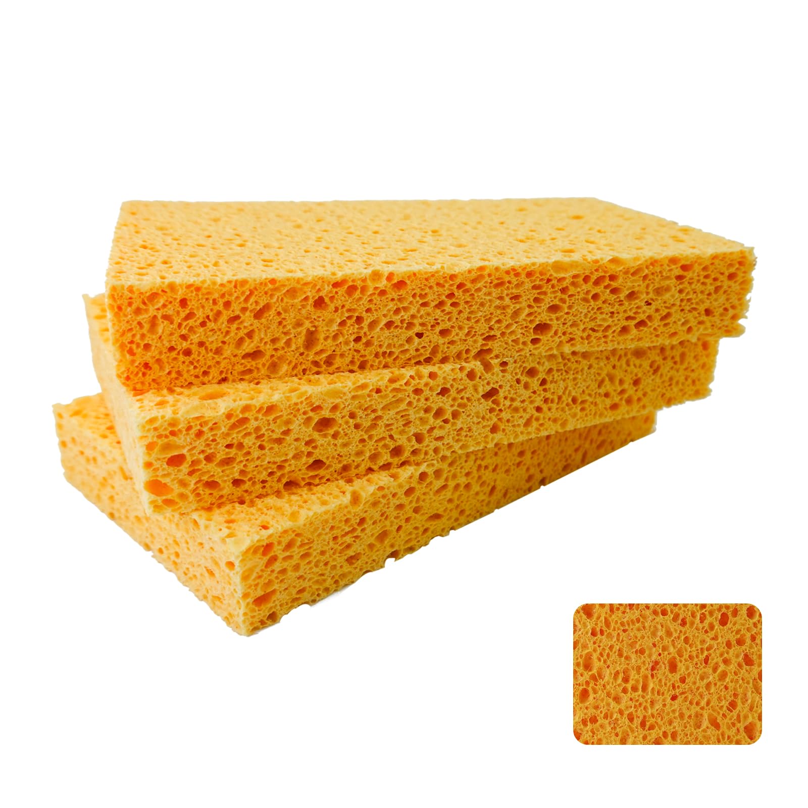 6 x 3.6 x 0.9 Inch JK SP-T22 Large Sponge, Kitchen Sponges, Handy Sponges, Cellulose Sponges, Dish Washing Sponge, Natural Sponge, Car Washing Sponge, Eco Friendly Sponge