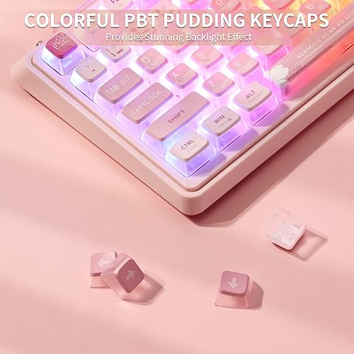 Miniatura 8 de KZZI Teclado mecánico K75 PRO RGB 75% con junta inalámbrica, triple modo BT 5.02.4GUSB-C 82 teclas teclado para juegos intercambiable en caliente