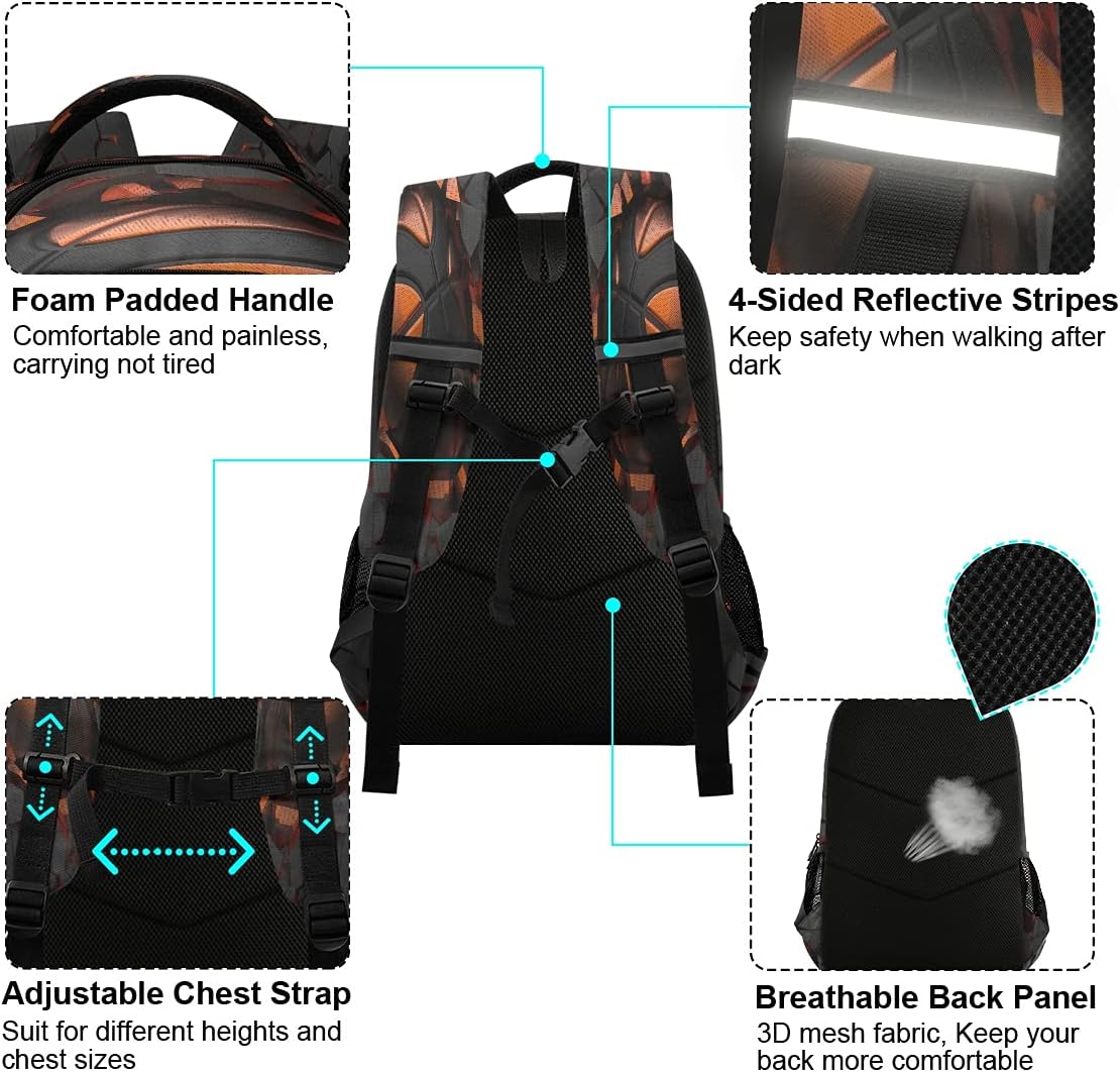 Art Painting Sport Basketball Crash Backpack School Bookbag Laptop Purse Casual Daypack for Teen Girls Women Boys Men College Travel - Image 4