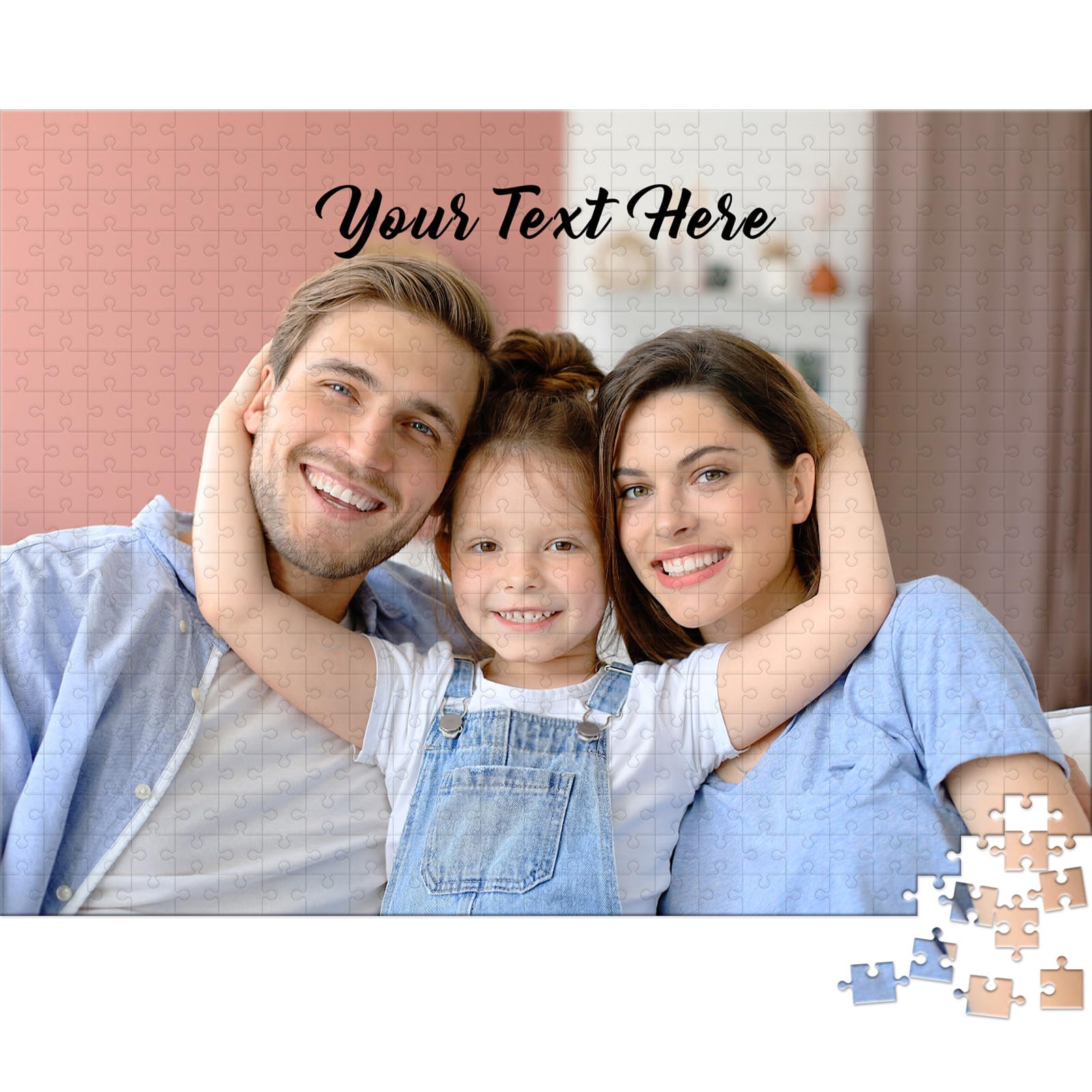 UPMALL Custom Puzzles from Photos - 120/200/300/500/1000 Piece Personalised Picture Puzzle, Custom Wooden Jigsaw for Adults & Kids, Perfect Gifts for Family, Friends, Wedding, Birthday